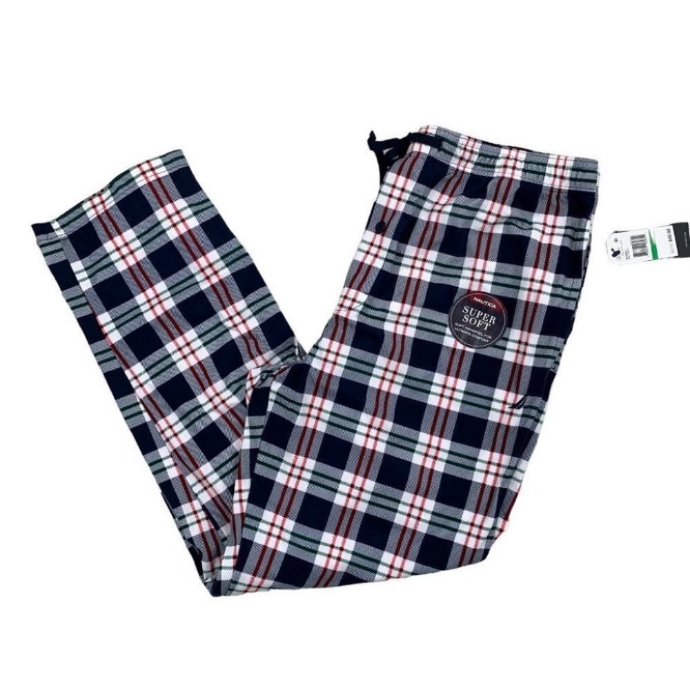 Nautica Mens Sustainably Crafted Super Soft Plaid Sleep Pants L